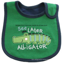 OEM Produce Customized Design Applique Embroidered Cotton Baby Bib
